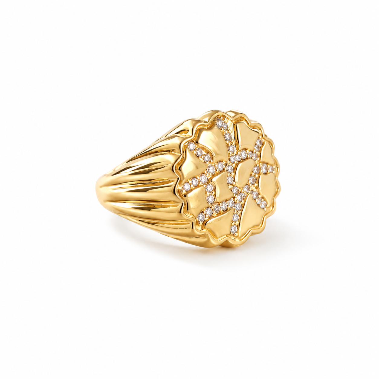 14K MODERN NUGGET DESIGN WOMAN'S RING – 6.5 – JY Jewelry Wholesale