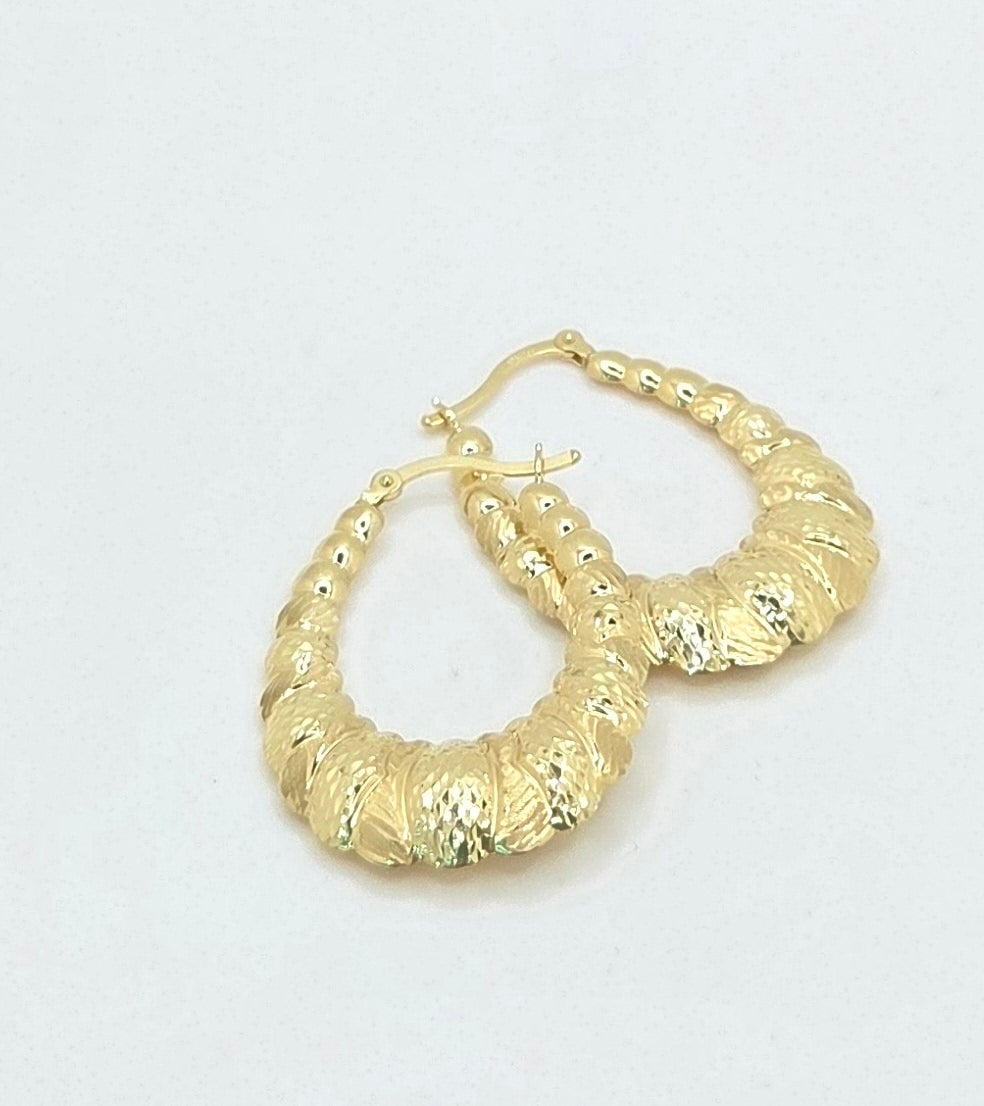 10K VINTAGE SHRIMP DESIGN HOOPS EARRINGS – JY Jewelry Wholesale