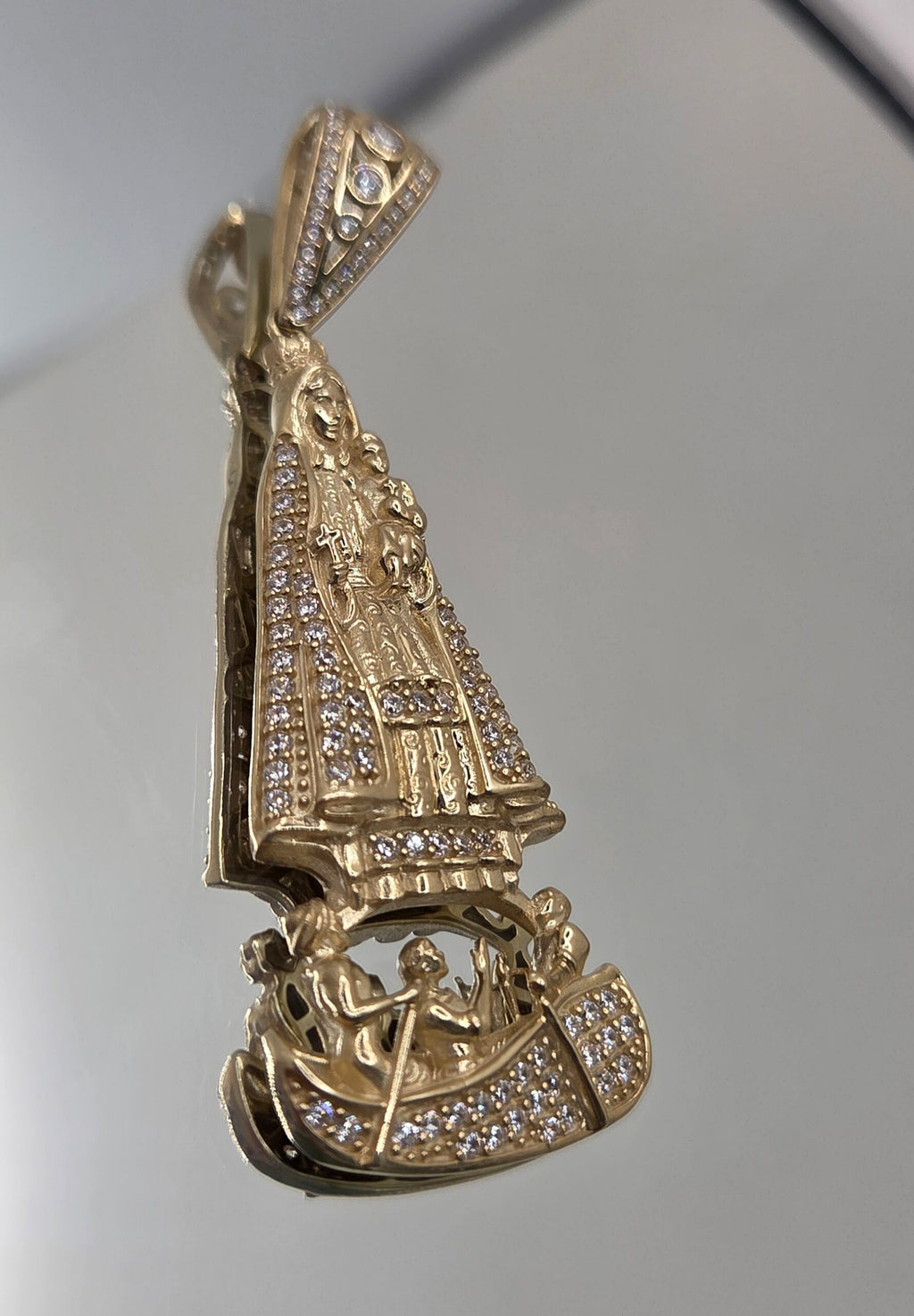 10K LARGE CZ VIRGEN DE LA CARIDAD PENDANT – JY Jewelry Wholesale