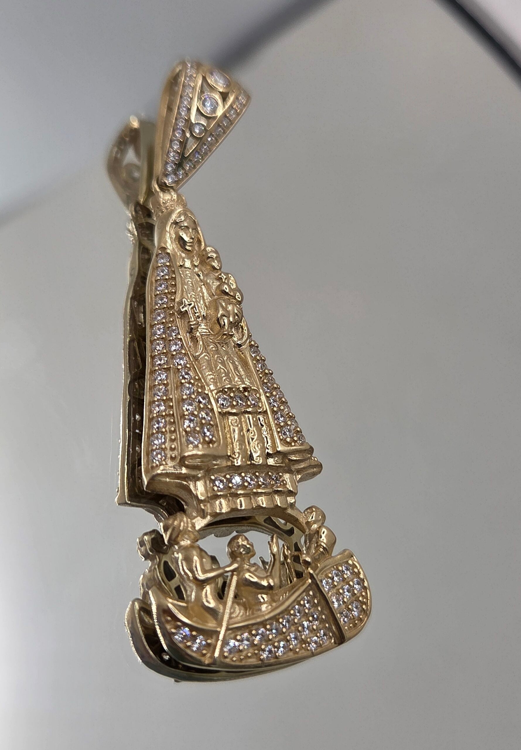 10K LARGE CZ VIRGEN DE LA CARIDAD PENDANT – JY Jewelry Wholesale