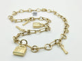 10K PAPER CLIP CHAIN WITH KEYS AND PADLOCK CHARMS – 18" – JY Jewelry Wholesale