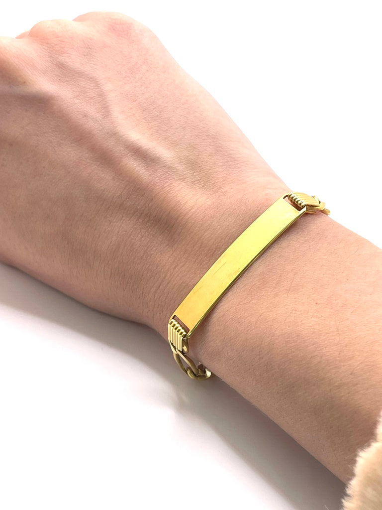 10K ID FIGARO BRACELET – 8" 7MM – JY Jewelry Wholesale