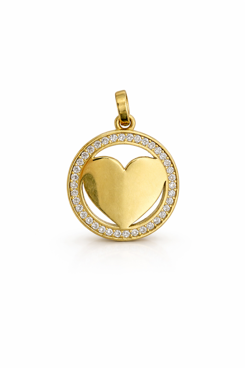10K CZ ROUND PLAIN HEART INSIDE PENDANT – JY Jewelry Wholesale