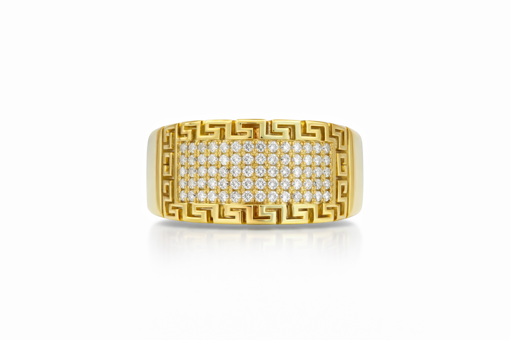 14K CZ RING WITH TWIST UNDERNEATH – 8.5 – JY Jewelry Wholesale