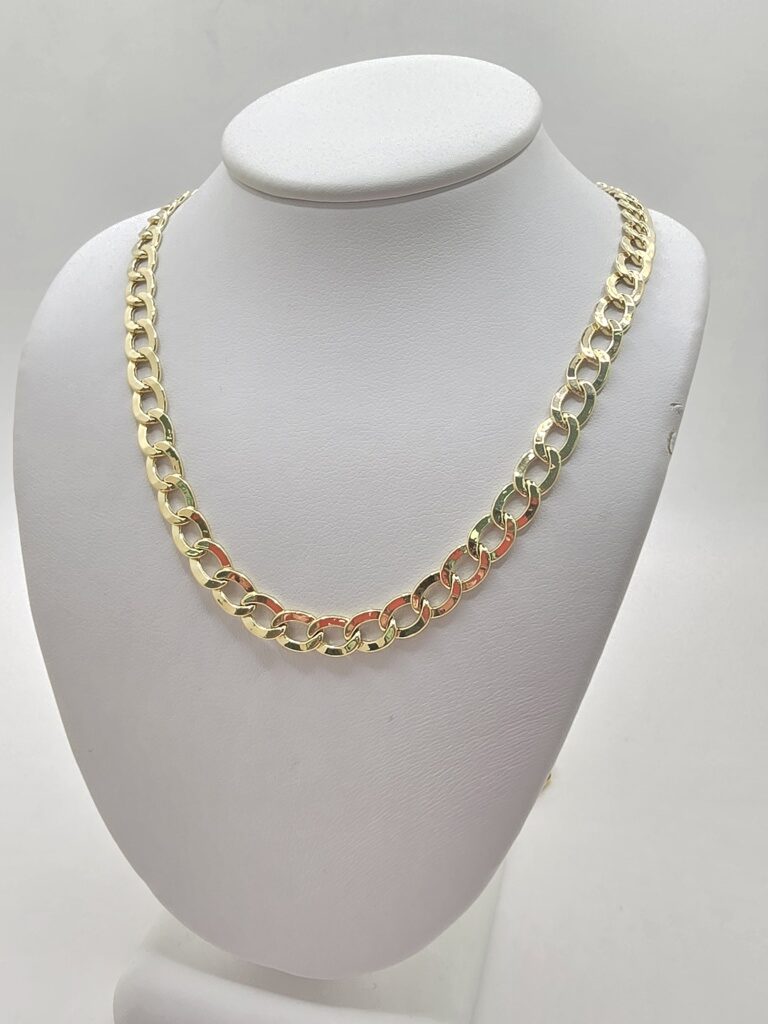 10K HOLLOW CUBAN CURB FLAT CHAIN – 22" 5.5MM – JY Jewelry Wholesale