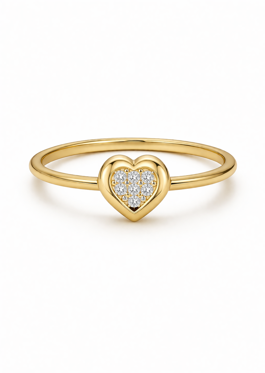 14K SMALL PUFFY HEART RING – 7 SMALL – JY Jewelry Wholesale