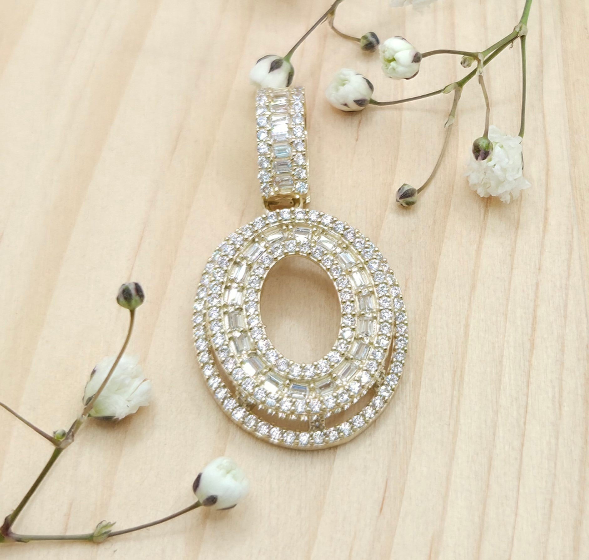 10K SMALL CZ "O" LETTER PENDANT – JY Jewelry Wholesale