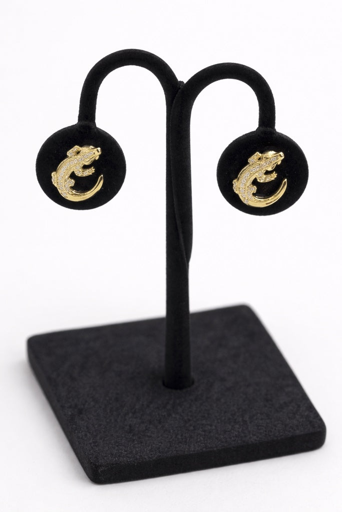 14K SMALL CZ COCODRILE EARRINGS – JY Jewelry Wholesale