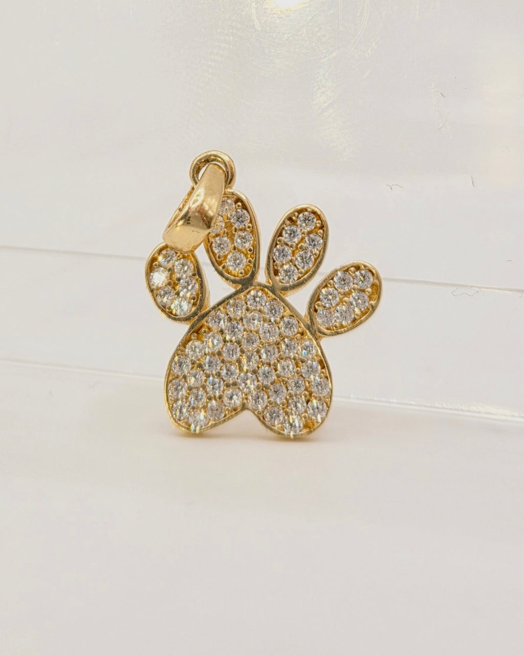 10K CZ SMALL DOG PRINT PENDANT – SMALL – JY Jewelry Wholesale