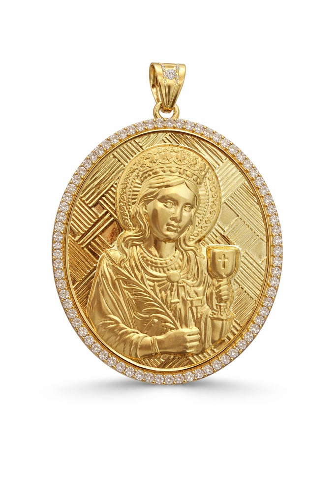 10K CZ FRAME SANTA BARBARA PENDANT – LARGE – JY Jewelry Wholesale