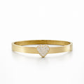 10K CZ SMALL HEART DETAIL CENTER BANGLE – JY Jewelry Wholesale