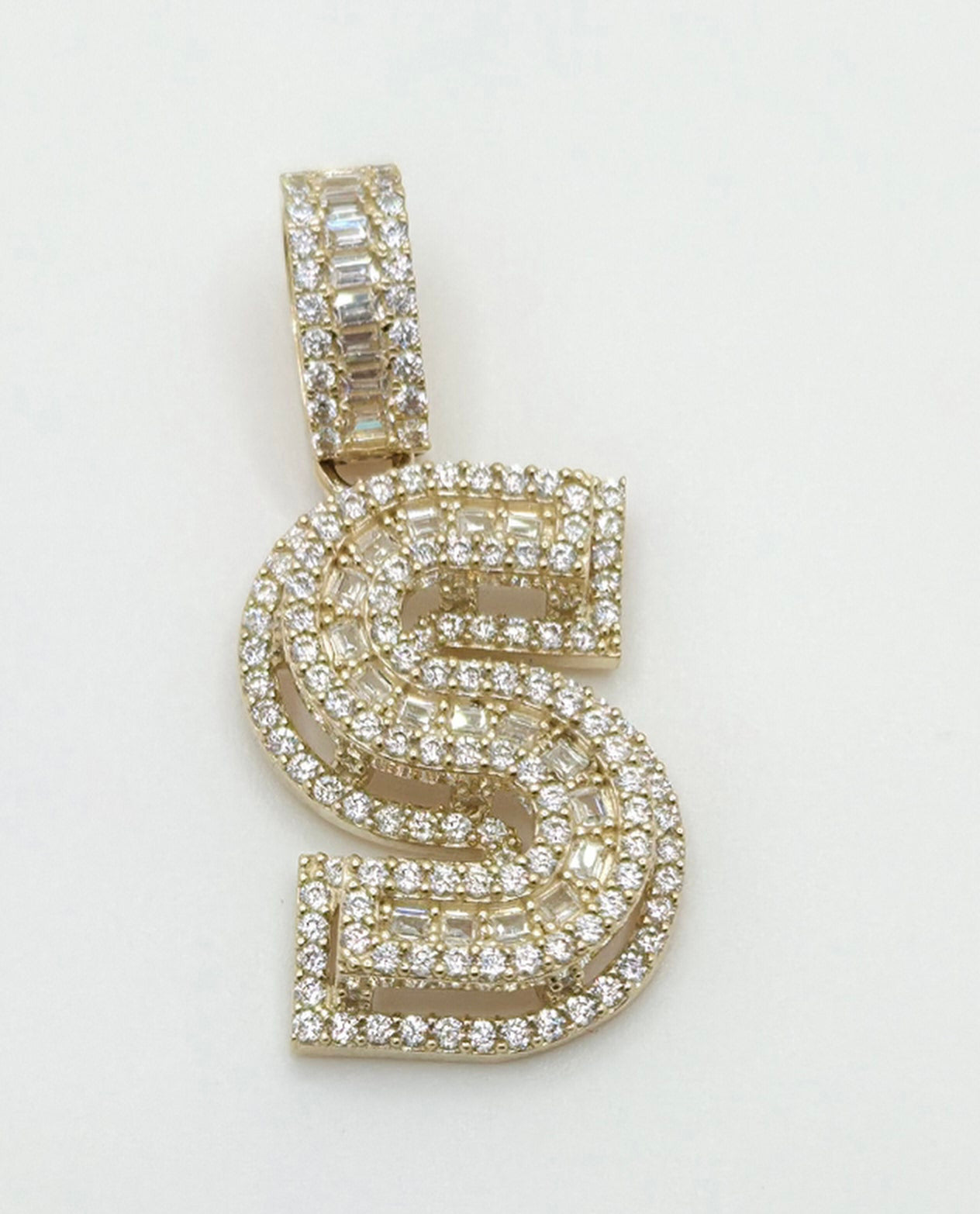 10K MEDIUM CZ "S" LETTER PENDANT – JY Jewelry Wholesale