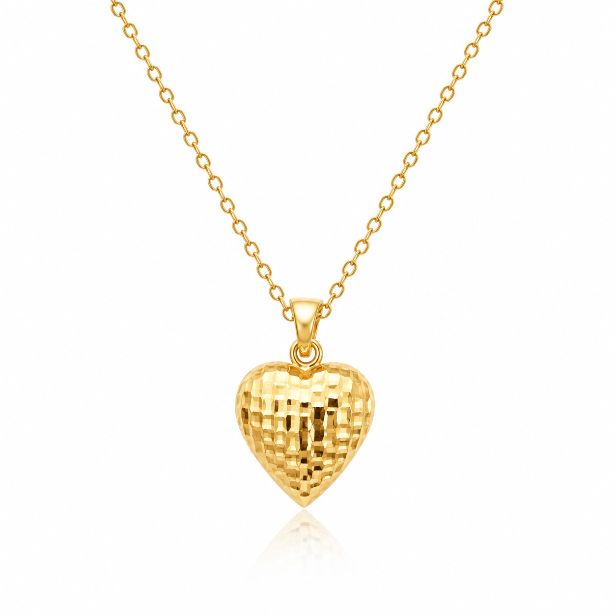 14K DIAMOND CUT HEART PENDANT – SMALL – JY Jewelry Wholesale