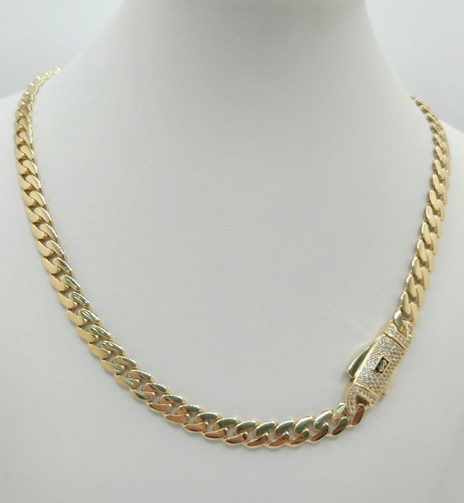14K MONACO STYLE CHAIN – 18" 8MM – JY Jewelry Wholesale