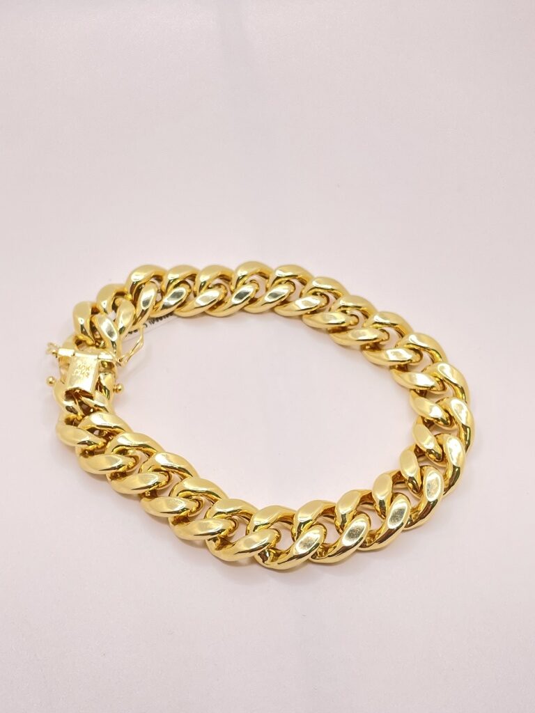 10K HOLLOW MIAMI CUBAN BRACELET – 9" 13MM – JY Jewelry Wholesale
