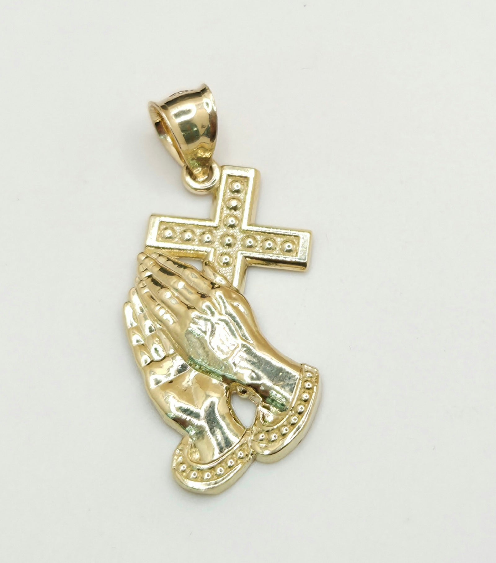 10K MEDIUM CROSS AND HAND PENDANT – JY Jewelry Wholesale