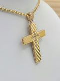 14K DIAGONAL CUT CZ CROSS PENDANT – JY Jewelry Wholesale