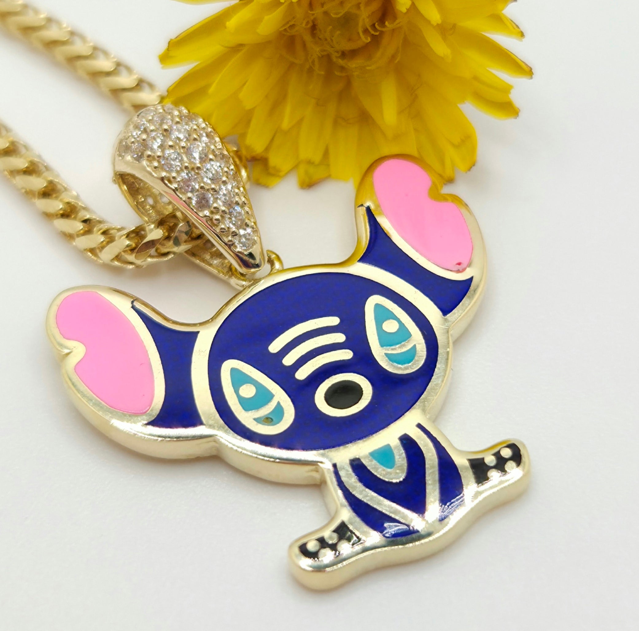 10K BLUE FLAT STYLE STITCH PENDANT – JY Jewelry Wholesale