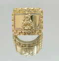 10K CHINO LINK DETAIL RECTANGULAR CARIDAD RING – 11 & 12 – JY Jewelry Wholesale