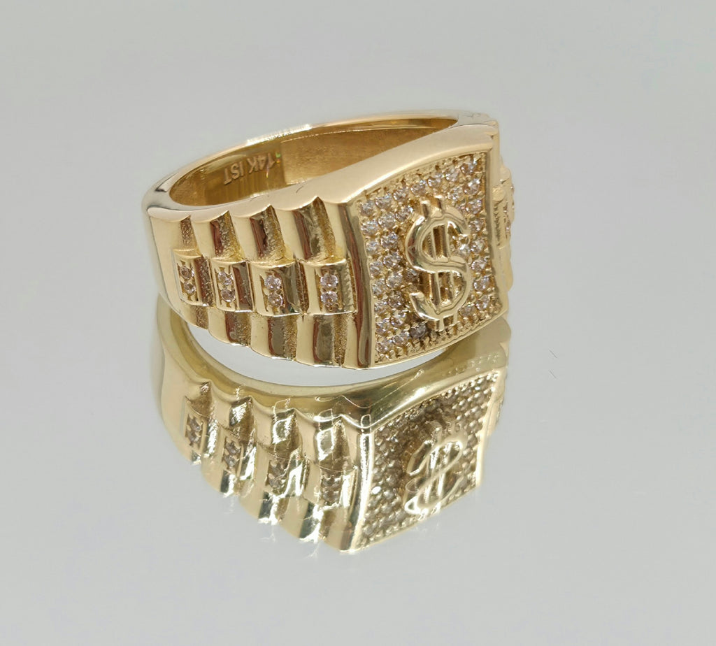 14K CZ MONEY SYMBOL RING – 12 – JY Jewelry Wholesale