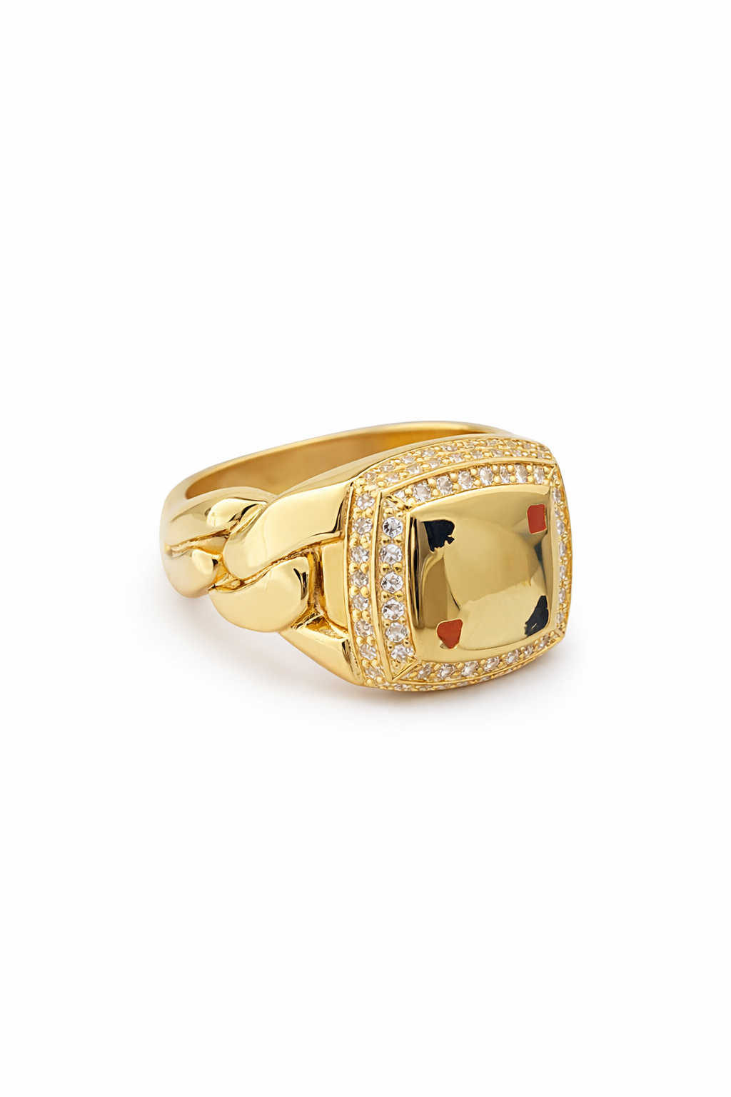 14K MODERN POKER SYMBOLS SQUARE MAN'S RING – 12 – JY Jewelry Wholesale