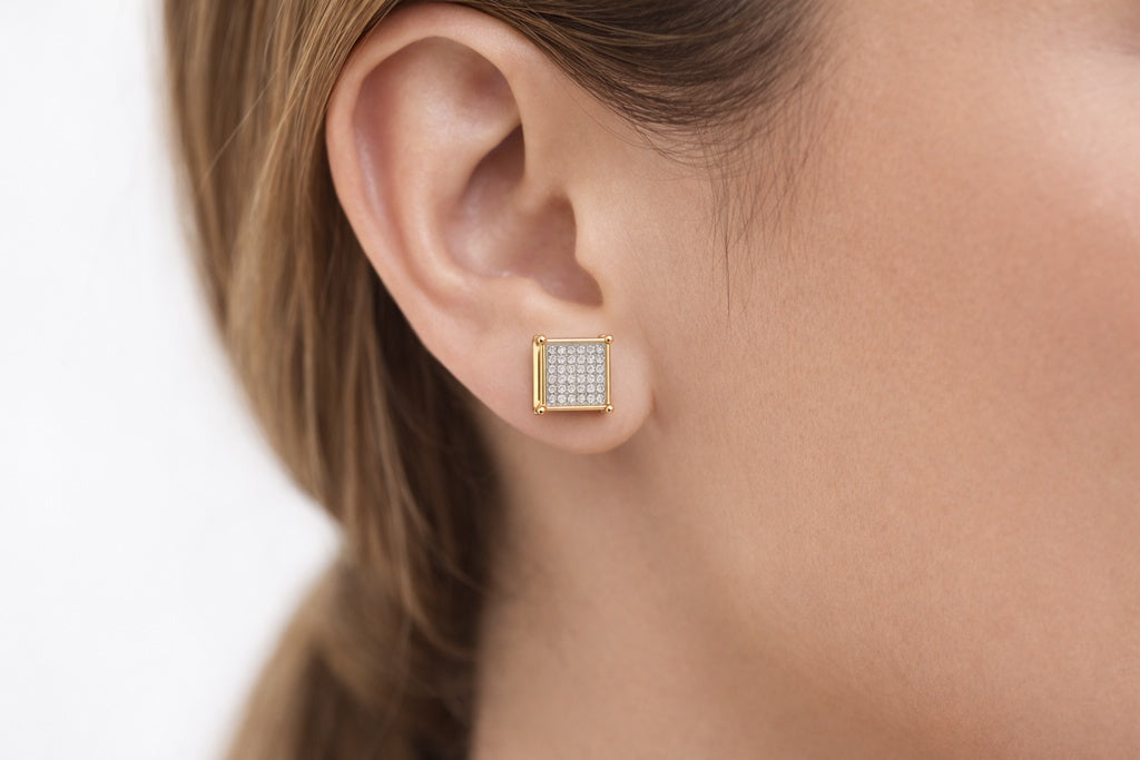 10K SQUARE DIAMOND EARRINGS – JY Jewelry Wholesale