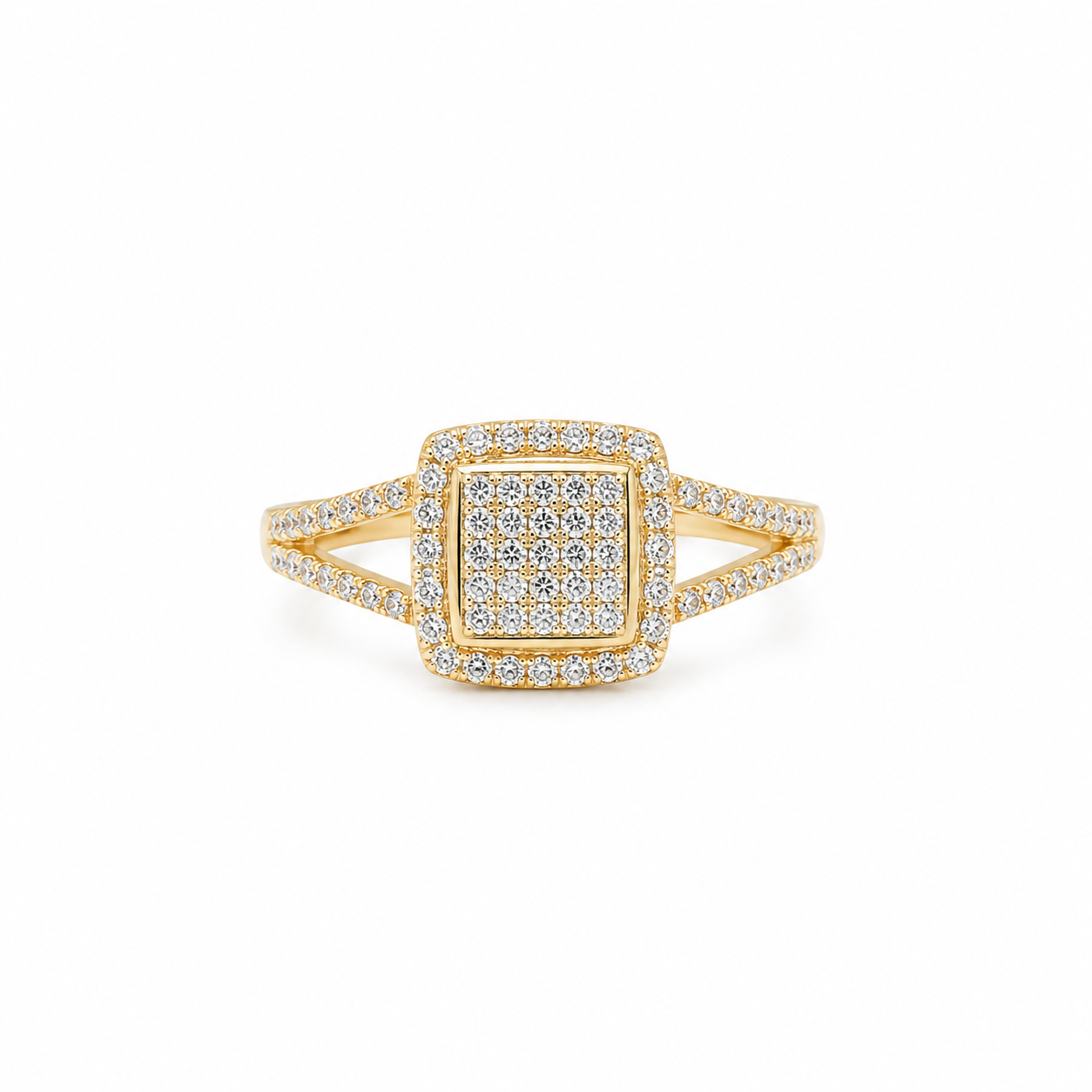 14K ELEGANT CZ SQUARE STYLE RING – 7 – JY Jewelry Wholesale