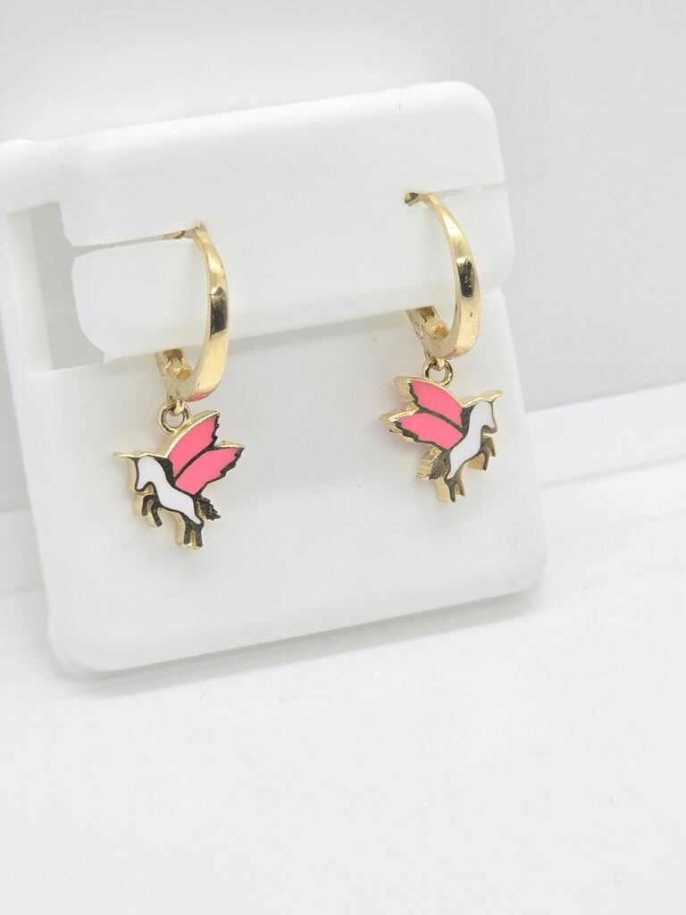 10K WHITE PEGASUS HOOP EARRINGS – JY Jewelry Wholesale