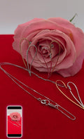 18K TWO TONE DIAMOND HEART SET CHAIN AND EARRINGS – 18" – JY Jewelry Wholesale