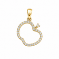 10K SMALL CZ APPLE SILHOUETTE PENDANT – SMALL – JY Jewelry Wholesale