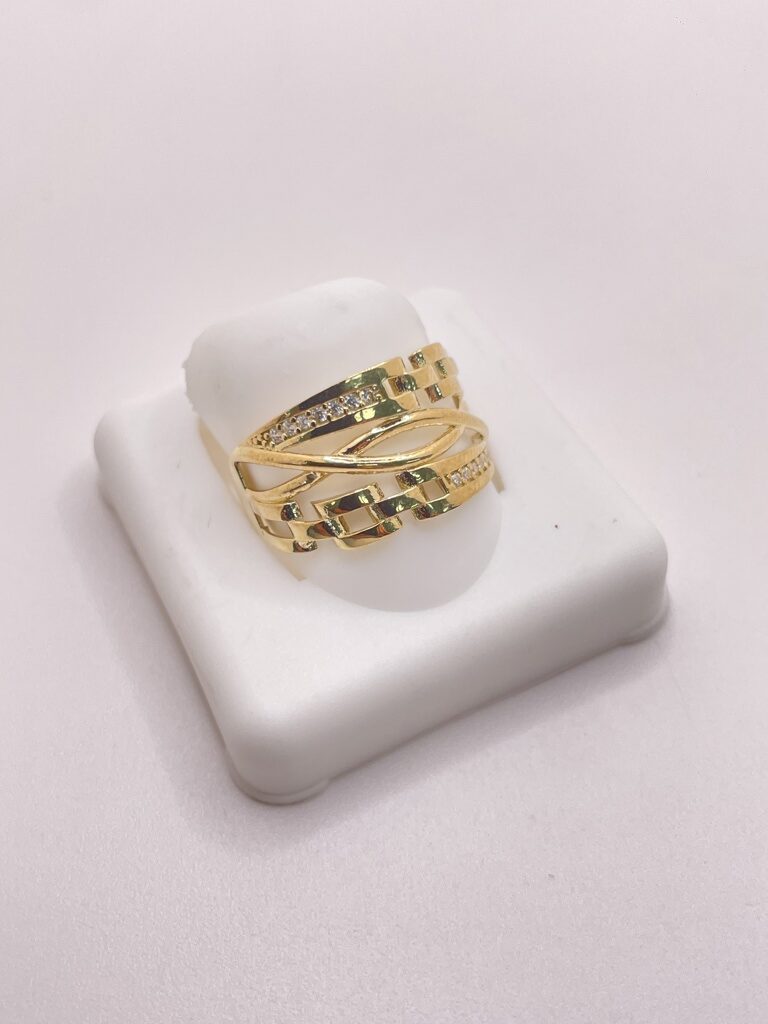 10K INTERTWINED STYLE RING WITH SQUARE CHAINS AND ZIRCONIA DETAILS – 8 – JY Jewelry Wholesale