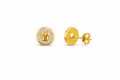 14K CZ BACKGROUND BUTTERFLY ROUND EARRINGS – JY Jewelry Wholesale