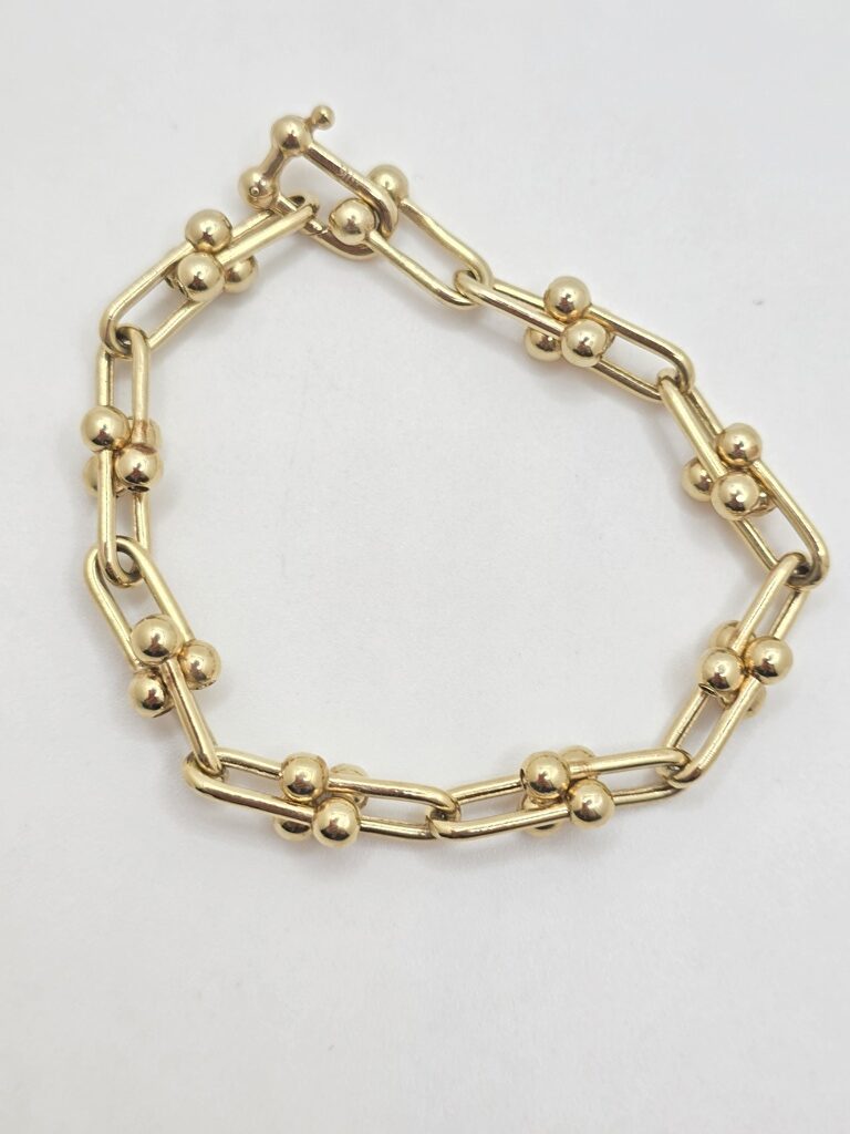 10K PAPER CLIP BRACELET – 7" 6MM – JY Jewelry Wholesale