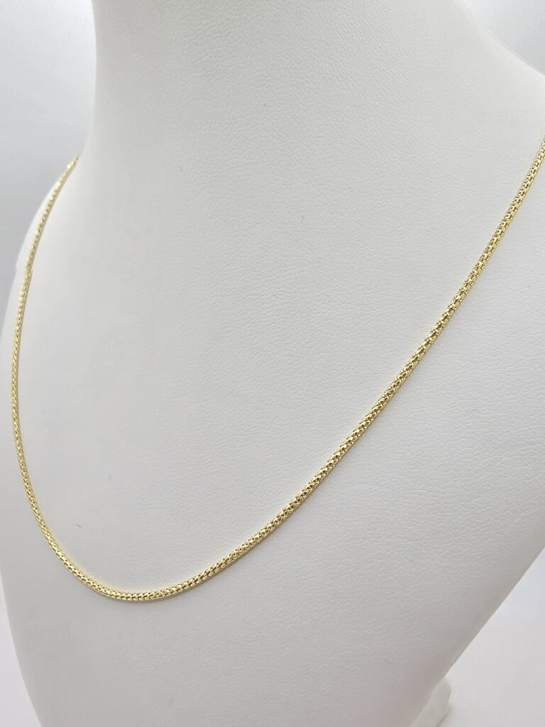 10K POP CORN CHAIN – 24" 2MM – JY Jewelry Wholesale