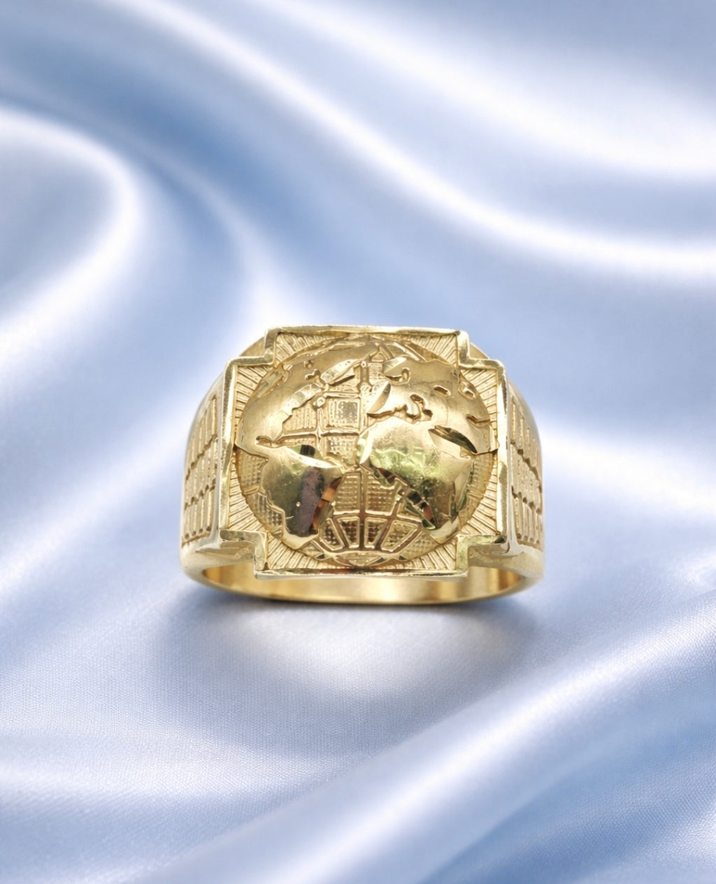 10K EXOTIC WORLD SHAPE MAN'S RING – 11/12 – JY Jewelry Wholesale