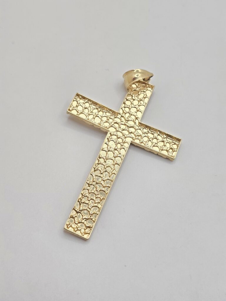 10K HOLLOW NUGGETS CROSS PENDANT – JY Jewelry Wholesale