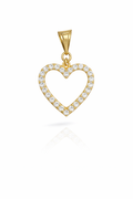 14K CZ SILHOUETTE HEART PENDANT – SMALL – JY Jewelry Wholesale