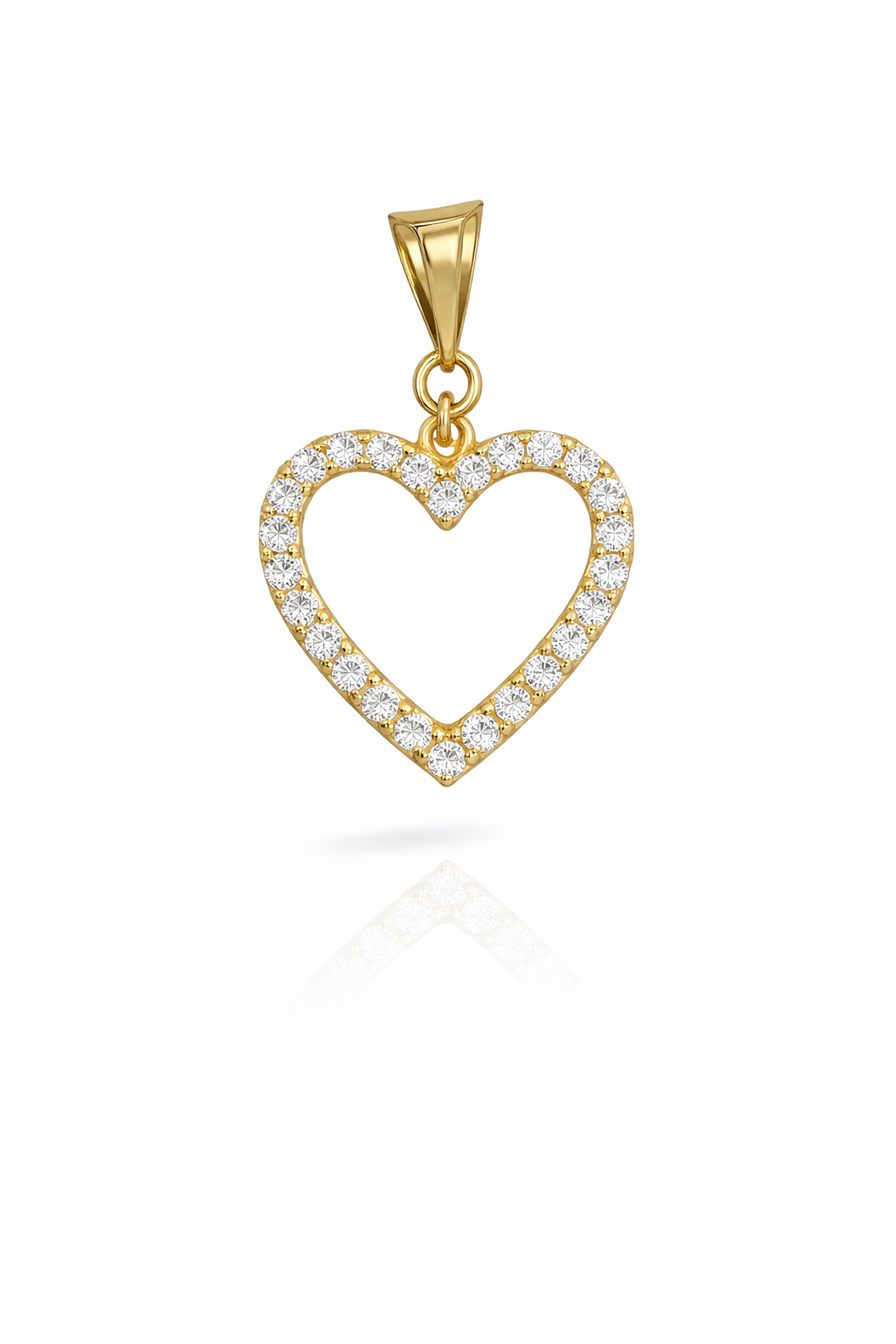 14K CZ SILHOUETTE HEART PENDANT – SMALL – JY Jewelry Wholesale