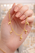 14K DELICATE DOLPHINS PENDANTS BRACELET – 7" – JY Jewelry Wholesale