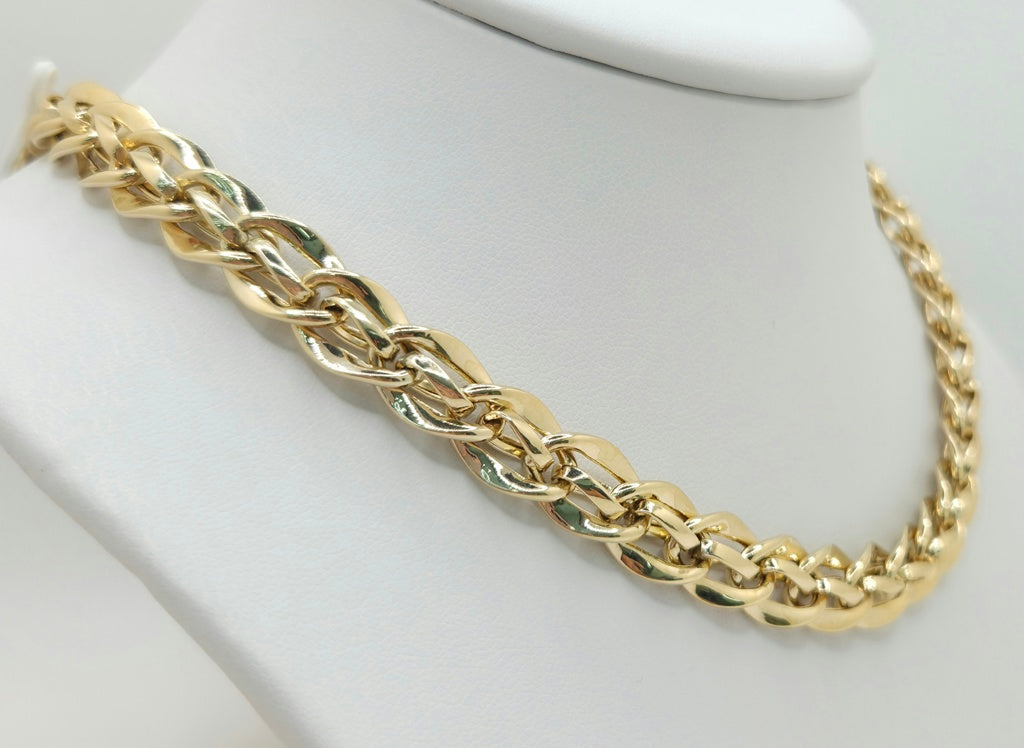 10K DOUBLE LINK DESIGN NECKLACE – 18" 10MM – JY Jewelry Wholesale