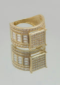 14K CZ AND BAGUETTE SQUARE WEDDING WOMAN'S RING – 7 & 8 – JY Jewelry Wholesale