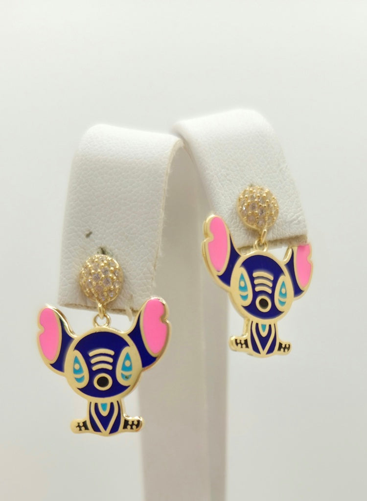 10K BLUE FLAT STYLE STITCH EARRINGS – JY Jewelry Wholesale