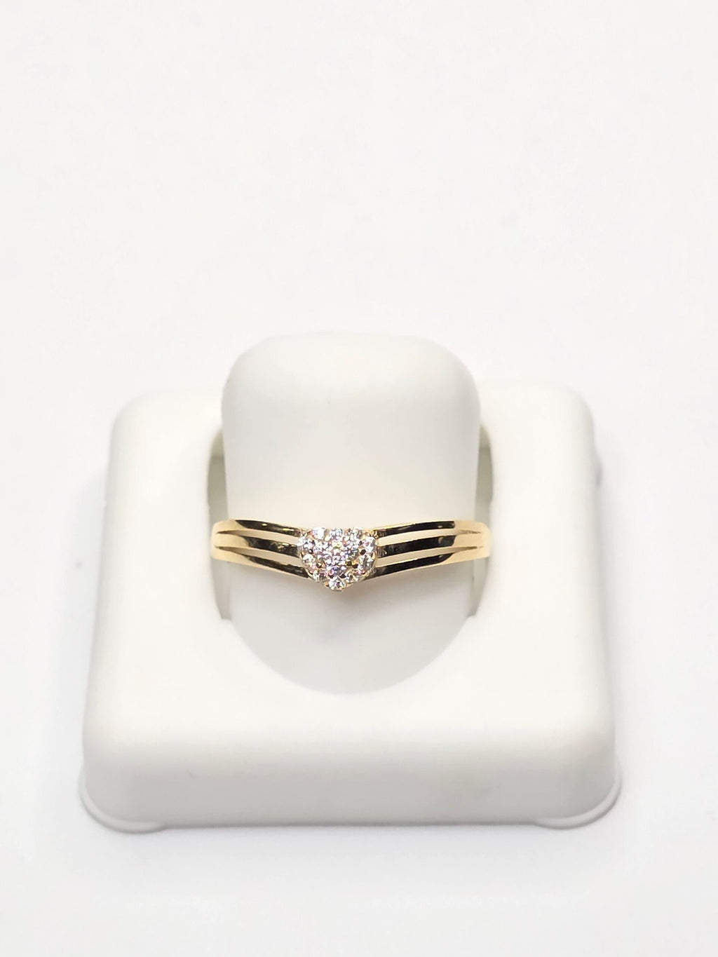 14K DELICATE CZ HEART RING – 7 – JY Jewelry Wholesale