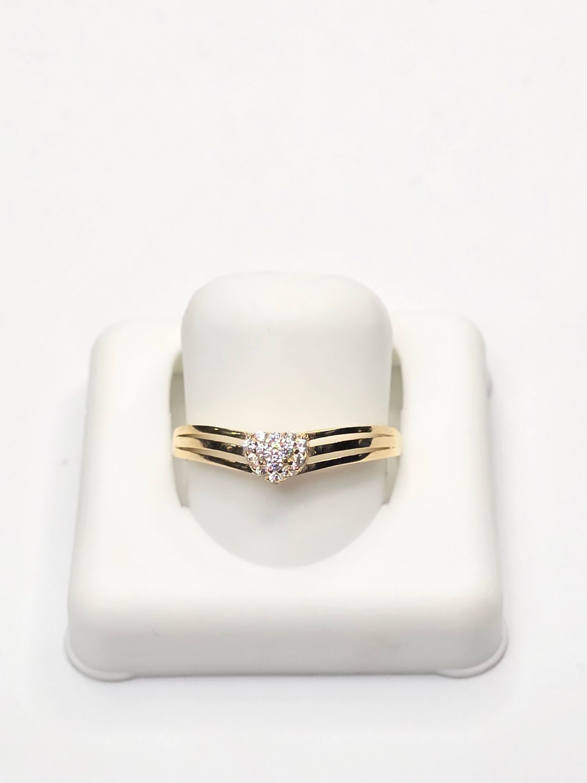14K DELICATE CZ HEART RING – 7 – JY Jewelry Wholesale