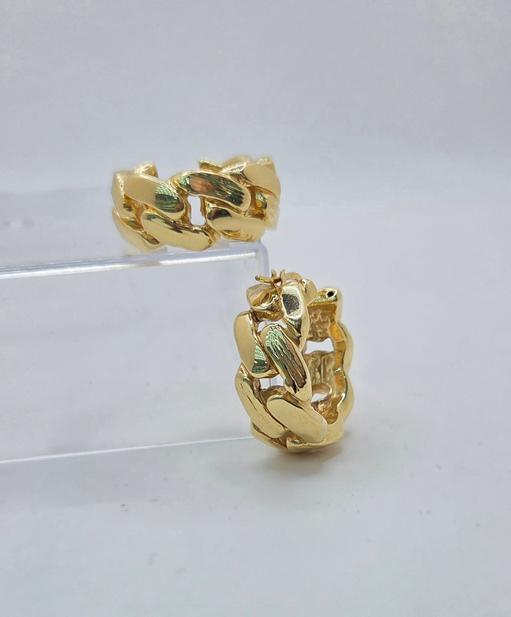 10K EDGE CHAIN STYLE HOOPS EARRINGS – JY Jewelry Wholesale