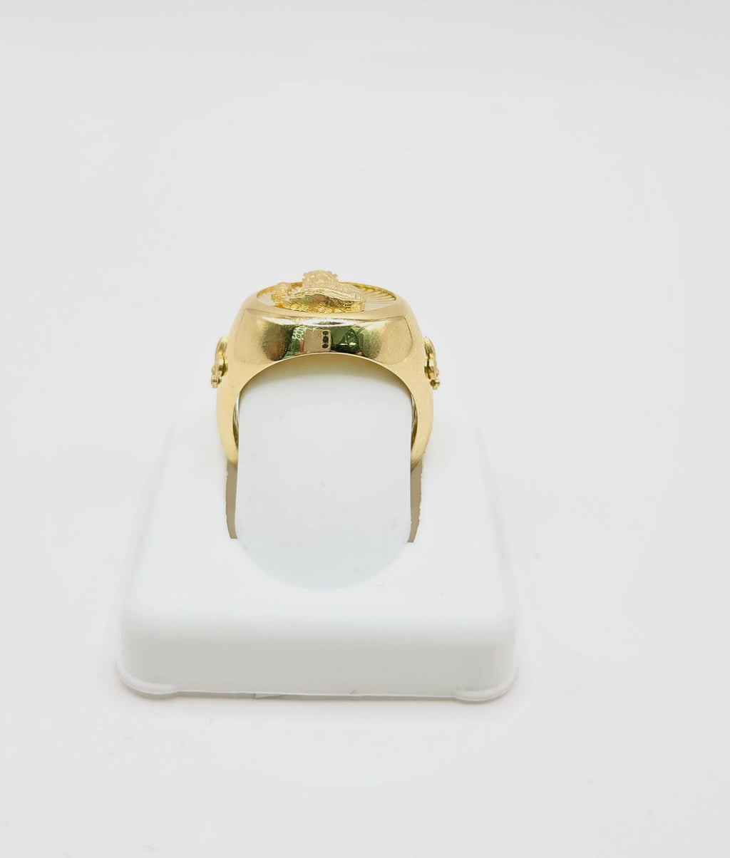 10K DIAMOND CUT BACKGROUND SANTA BARBARA ROUND RING – 9.5 – JY Jewelry Wholesale