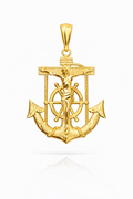 10K YELLOW GOLD ANCHOR PENDANT – LARGE – JY Jewelry Wholesale