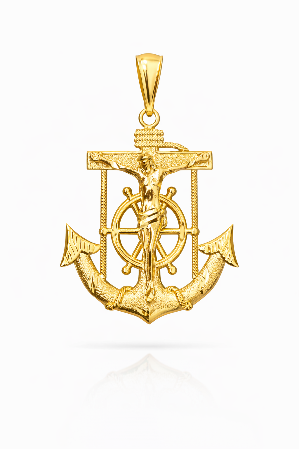 10K YELLOW GOLD ANCHOR PENDANT – LARGE – JY Jewelry Wholesale