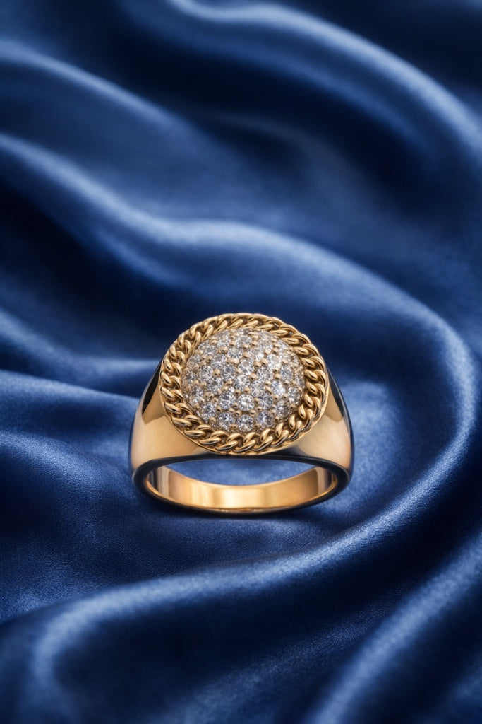 10K ROUND ROPE CZ DETAIL RING – JY Jewelry Wholesale