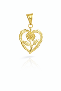10K SMALL ROSE HEART PENDANT – JY Jewelry Wholesale